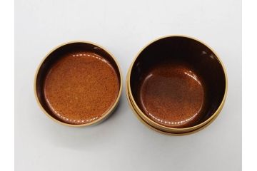 鈴谷鐵五郎　輪島塗　銀杏　繊細な蒔絵に見惚れる棗(いちょう、梨地、漆器、木製、茶入れ、茶筒、茶道具、茶器、共布付き、共箱付き)(R-079428)
