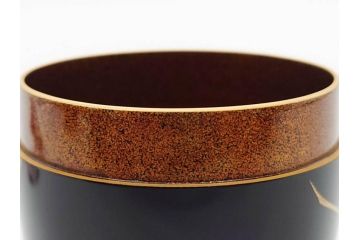 鈴谷鐵五郎　輪島塗　銀杏　繊細な蒔絵に見惚れる棗(いちょう、梨地、漆器、木製、茶入れ、茶筒、茶道具、茶器、共布付き、共箱付き)(R-079428)