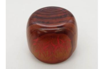 今日主　芦ノ絵　木目が美しい松棗(花押、木製、茶入れ、茶筒、茶道具、茶器、共箱付き)(R-079429)