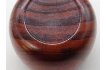 今日主　芦ノ絵　木目が美しい松棗(花押、木製、茶入れ、茶筒、茶道具、茶器、共箱付き)(R-079429)