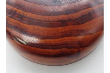 今日主　芦ノ絵　木目が美しい松棗(花押、木製、茶入れ、茶筒、茶道具、茶器、共箱付き)(R-079429)