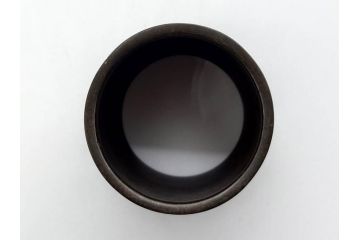 金岡宗幸　砂張(サハリ)　七宝模様がアクセントの重厚感ある蓋置(花押、茶道具、煎茶道具、茶器、鵬雲斎書付き、共布付き、共箱付き)(R-079430)