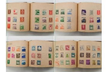 戦前〜戦後　小判切手・中国・満州・煙草・印紙・エンタイヤなど　切手帳(使用済み切手、切手帖、文化切手、記念郵便切手、外国、鉄道、日清戦争、日露大戦、大東亜戦争、明治天皇、大正天皇、電信、証券、国税調査、赤十字、国立公園、体育大会、年賀)(R-079431)