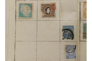 戦前　切手・エンタイヤセット(郵便切手貯金台紙、使用済み切手、郵便電信局、朝鮮、支那、大日本帝国郵便)(R-079432)