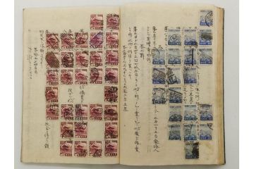 戦前　切手・エンタイヤ(使用済み切手、消印、満州国、日本郵便趣味協會、改正 日本記念切手目録、城、寺社仏閣、東郷平八郎、乃木希典)(R-079433)