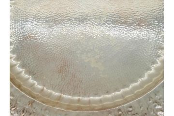 戦前　大阪　尚美堂造　純銀　青海盆　重量 約444g　気品を感じるお盆(トレー、トレイ、丸盆、シルバー、共布付き、共箱付き)(R-079434)