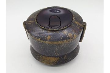 桃山時代　古備前　侘び寂びを感じる水指(水差、雲屯、水器、茶器、茶道具、茶陶、共箱付き)(R-079435)
