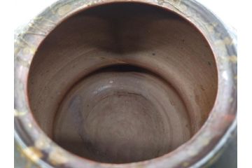桃山時代　古備前　侘び寂びを感じる水指(水差、雲屯、水器、茶器、茶道具、茶陶、共箱付き)(R-079435)