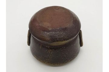 桃山時代　古備前　侘び寂びを感じる水指(水差、雲屯、水器、茶器、茶道具、茶陶、共箱付き)(R-079435)