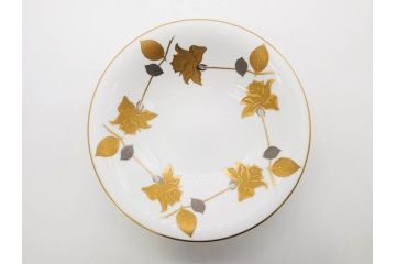大倉陶園(OKURA、OAC)　 金蝕バラ　気品漂うボウル(手描き、ディッシュ、ローズ、バラ、深皿、大皿、フルーツ皿、コンポート、菓子鉢、洋食器)(R-079436)
