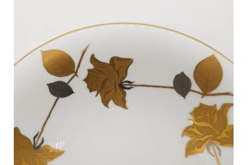 大倉陶園(OKURA、OAC)　 金蝕バラ　気品漂うボウル(手描き、ディッシュ、ローズ、バラ、深皿、大皿、フルーツ皿、コンポート、菓子鉢、洋食器)(R-079436)