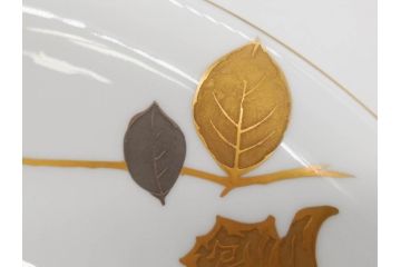 大倉陶園(OKURA、OAC)　 金蝕バラ　気品漂うボウル(手描き、ディッシュ、ローズ、バラ、深皿、大皿、フルーツ皿、コンポート、菓子鉢、洋食器)(R-079436)