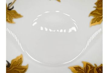 大倉陶園(OKURA、OAC)　 金蝕バラ　気品漂うボウル(手描き、ディッシュ、ローズ、バラ、深皿、大皿、フルーツ皿、コンポート、菓子鉢、洋食器)(R-079436)