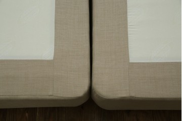 中古　スペイン製　バロッサバレンティ(VARO,S.A. VALENTI)　シモンズ(SIMMONS)　ボックススプリングベッド　ナチュラルモダンデザインでお部屋に取り入れやすいダブルサイズのベッドフレーム　(R-079445)