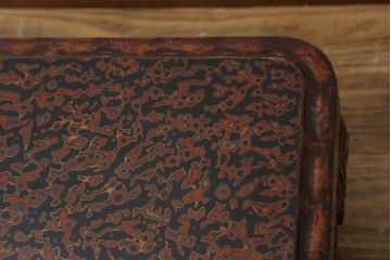 中古　未使用　展示品　東北　津軽塗り　唐塗り　隅々まで意匠を凝らした上質で美しい漆塗りの座卓(ローテーブル、センターテーブル、リビングテーブル)(定価約80万円)(R-079446)
