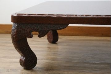 中古　未使用　展示品　東北　津軽塗り　唐塗り　隅々まで意匠を凝らした上質で美しい漆塗りの座卓(ローテーブル、センターテーブル、リビングテーブル)(定価約80万円)(R-079446)