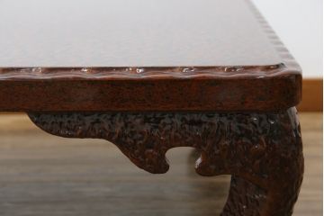 中古　未使用　展示品　東北　津軽塗り　唐塗り　隅々まで意匠を凝らした上質で美しい漆塗りの座卓(ローテーブル、センターテーブル、リビングテーブル)(定価約80万円)(R-079446)