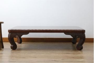 中古　未使用　展示品　東北　津軽塗り　唐塗り　隅々まで意匠を凝らした上質で美しい漆塗りの座卓(ローテーブル、センターテーブル、リビングテーブル)(定価約80万円)(R-079446)