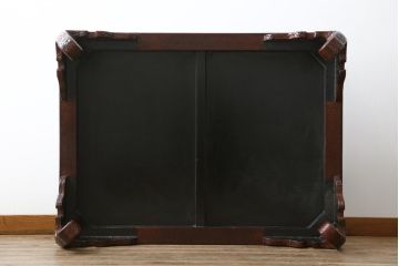 中古　未使用　展示品　東北　津軽塗り　唐塗り　隅々まで意匠を凝らした上質で美しい漆塗りの座卓(ローテーブル、センターテーブル、リビングテーブル)(定価約80万円)(R-079446)