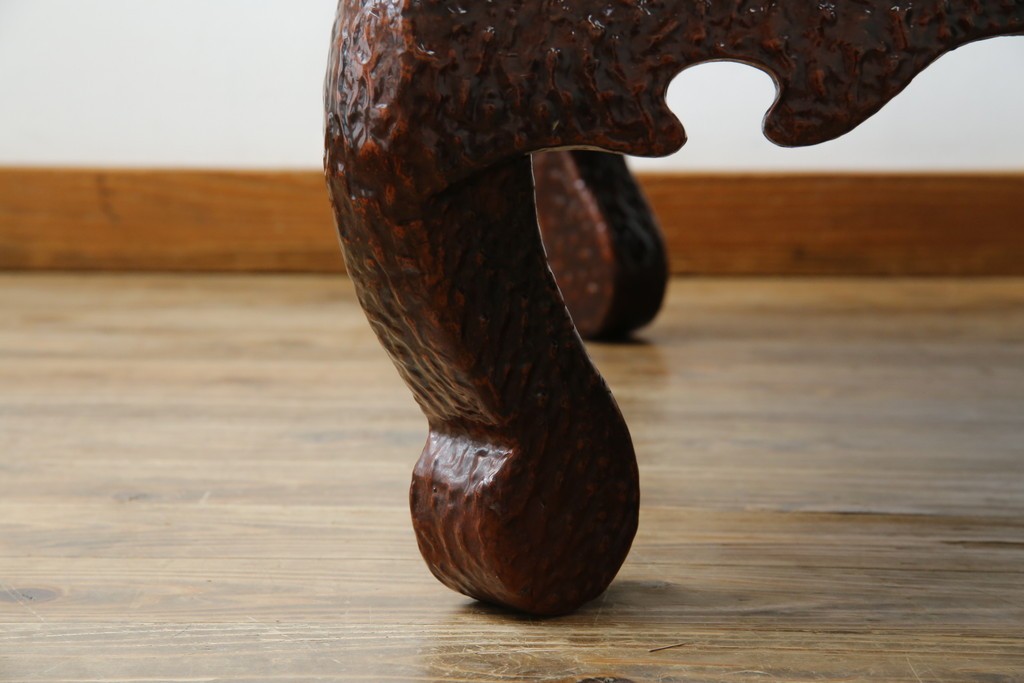 中古　未使用　展示品　東北　津軽塗り　唐塗り　隅々まで意匠を凝らした上質で美しい漆塗りの座卓　定価約95万円　(R-079447)