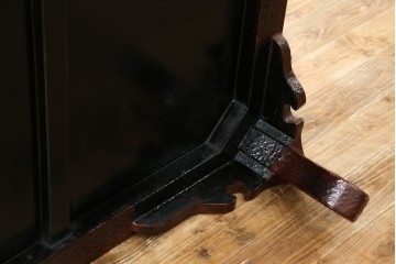 中古　未使用　展示品　東北　津軽塗り　唐塗り　隅々まで意匠を凝らした上質で美しい漆塗りの座卓　定価約95万円　(R-079447)