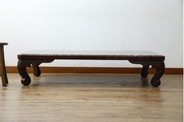 中古　未使用　展示品　東北　津軽塗り　唐塗り　隅々まで意匠を凝らした上質で美しい漆塗りの座卓　定価約95万円　(R-079447)