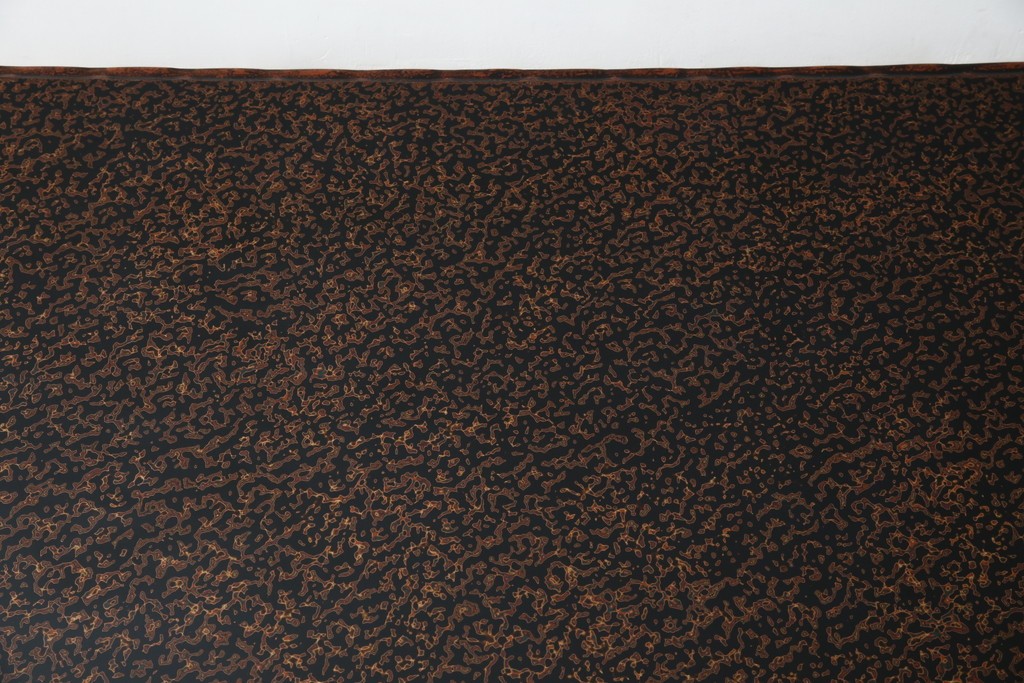 中古　未使用　展示品　東北　津軽塗り　唐塗り　隅々まで意匠を凝らした上質で美しい漆塗りの座卓　定価約95万円　(R-079447)