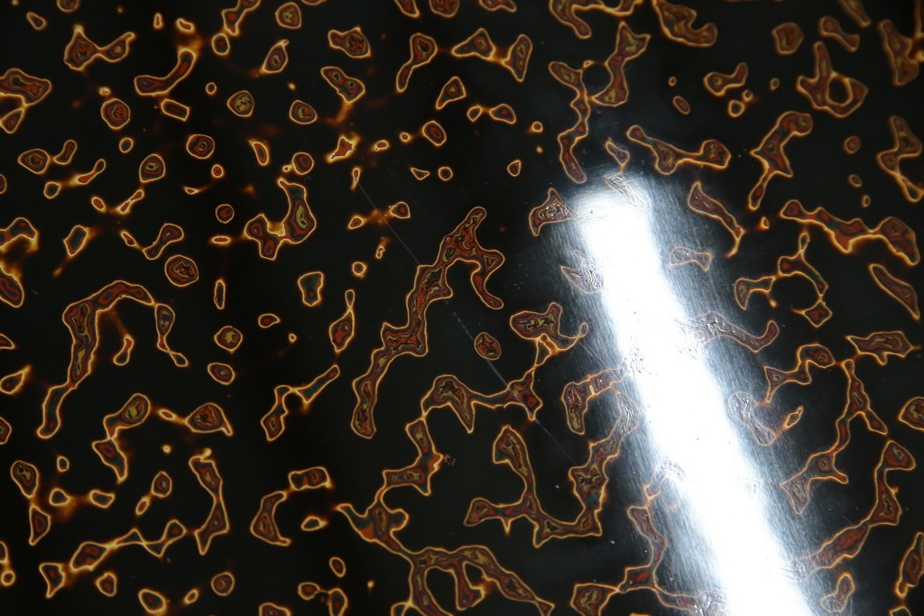 中古　未使用　展示品　東北　津軽塗り　唐塗り　隅々まで意匠を凝らした上質で美しい漆塗りの座卓　定価約95万円　(R-079447)