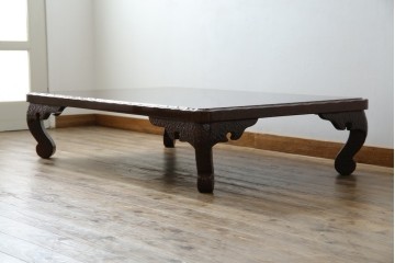 中古　未使用　展示品　東北　津軽塗り　唐塗り　隅々まで意匠を凝らした上質で美しい漆塗りの座卓　定価約95万円　(R-079447)