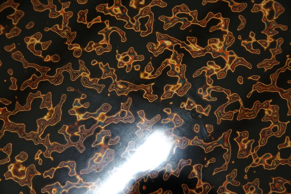 中古　未使用　展示品　東北　津軽塗り　唐塗り　隅々まで意匠を凝らした上質で美しい漆塗りの座卓　定価約95万円　(R-079447)