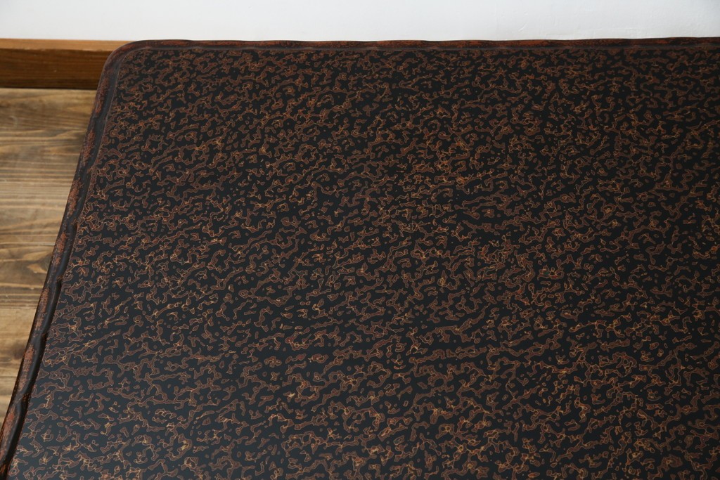 中古　未使用　展示品　東北　津軽塗り　唐塗り　隅々まで意匠を凝らした上質で美しい漆塗りの座卓　定価約95万円　(R-079447)