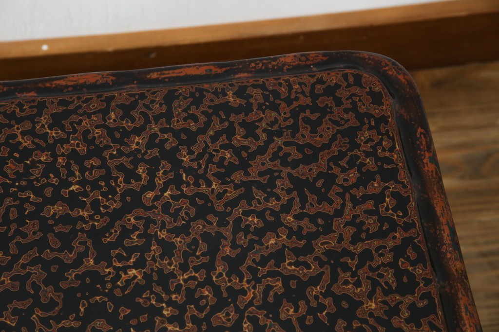 中古　未使用　展示品　東北　津軽塗り　唐塗り　隅々まで意匠を凝らした上質で美しい漆塗りの座卓　定価約95万円　(R-079447)