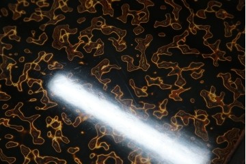 中古　未使用　展示品　東北　津軽塗り　唐塗り　隅々まで意匠を凝らした上質で美しい漆塗りの座卓　定価約95万円　(R-079447)