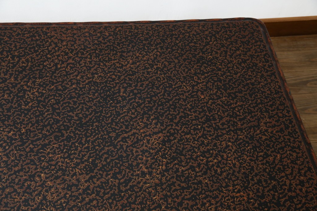 中古　未使用　展示品　東北　津軽塗り　唐塗り　隅々まで意匠を凝らした上質で美しい漆塗りの座卓　定価約95万円　(R-079447)