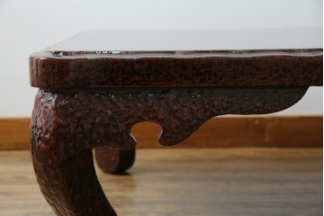 中古　未使用　展示品　東北　津軽塗り　唐塗り　隅々まで意匠を凝らした上質で美しい漆塗りの座卓　定価約95万円　(R-079447)