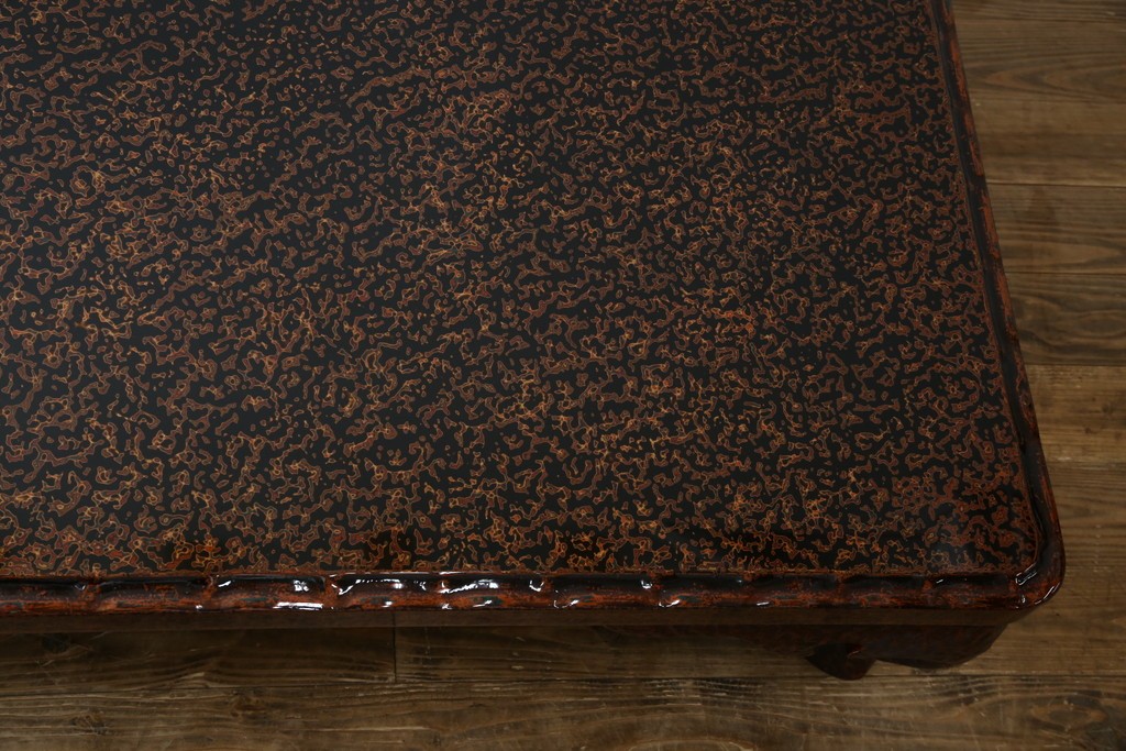 中古　未使用　展示品　東北　津軽塗り　唐塗り　隅々まで意匠を凝らした上質で美しい漆塗りの座卓　定価約95万円　(R-079447)