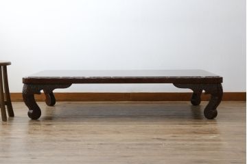 中古　未使用　展示品　東北　津軽塗り　唐塗り　隅々まで意匠を凝らした上質で美しい漆塗りの座卓(ローテーブル、センターテーブル、リビングテーブル)(定価約95万円)(R-079447)