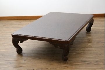 中古　未使用　展示品　東北　津軽塗り　唐塗り　隅々まで意匠を凝らした上質で美しい漆塗りの座卓(ローテーブル、センターテーブル、リビングテーブル)(定価約95万円)(R-079447)