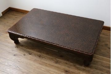 中古　未使用　展示品　東北　津軽塗り　唐塗り　隅々まで意匠を凝らした上質で美しい漆塗りの座卓(ローテーブル、センターテーブル、リビングテーブル)(定価約95万円)(R-079447)