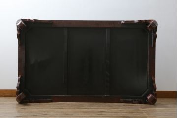 中古　未使用　展示品　東北　津軽塗り　唐塗り　隅々まで意匠を凝らした上質で美しい漆塗りの座卓(ローテーブル、センターテーブル、リビングテーブル)(定価約95万円)(R-079447)