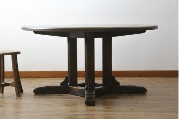 中古　飛騨産業　PROVINCIAL(プロヴィンシャル・プロビンシャル)　様々なテイストの空間に馴染む丸テーブル(ダイニングテーブル、ラウンドテーブル、4人掛け、6人掛け)(R-079452)