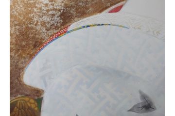 真作　中尾淳　「舞妓」　F10(10号)　絵画(日本画、女性、人物、着物、共シール、サイン付き、落款印、肉筆、額装、共箱付き)(R-079455)