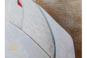 真作　中尾淳　「舞妓」　F10(10号)　絵画(日本画、女性、人物、着物、共シール、サイン付き、落款印、肉筆、額装、共箱付き)(R-079455)