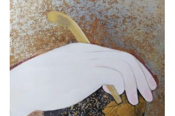 真作　中尾淳　「舞妓」　F10(10号)　絵画(日本画、女性、人物、着物、共シール、サイン付き、落款印、肉筆、額装、共箱付き)(R-079455)