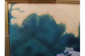 真作　平成5年　平山郁夫　「浄瑠璃寺」　限定・国内版 250部/国際版 100部　150/250　P8(8号)　木版画(アダチ版画、絵画、風景、池、彫師 新實護允、摺師 児島俊弘、額装、落款印、タトウ箱付き、外箱付き)(R-079457)