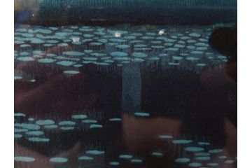 真作　平成5年　平山郁夫　「浄瑠璃寺」　限定・国内版 250部/国際版 100部　150/250　P8(8号)　木版画(アダチ版画、絵画、風景、池、彫師 新實護允、摺師 児島俊弘、額装、落款印、タトウ箱付き、外箱付き)(R-079457)