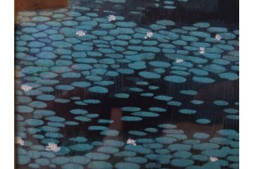 真作　平成5年　平山郁夫　「浄瑠璃寺」　限定・国内版 250部/国際版 100部　150/250　P8(8号)　木版画(アダチ版画、絵画、風景、池、彫師 新實護允、摺師 児島俊弘、額装、落款印、タトウ箱付き、外箱付き)(R-079457)