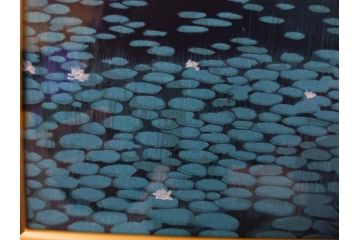 真作　平成5年　平山郁夫　「浄瑠璃寺」　限定・国内版 250部/国際版 100部　150/250　P8(8号)　木版画(アダチ版画、絵画、風景、池、彫師 新實護允、摺師 児島俊弘、額装、落款印、タトウ箱付き、外箱付き)(R-079457)