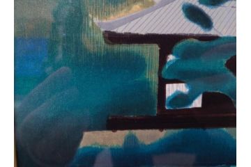 真作　平成5年　平山郁夫　「浄瑠璃寺」　限定・国内版 250部/国際版 100部　150/250　P8(8号)　木版画(アダチ版画、絵画、風景、池、彫師 新實護允、摺師 児島俊弘、額装、落款印、タトウ箱付き、外箱付き)(R-079457)