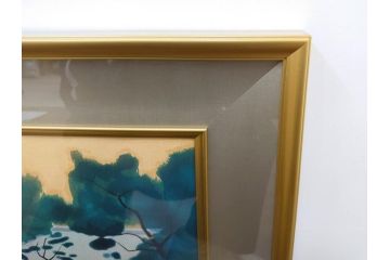 真作　平成5年　平山郁夫　「浄瑠璃寺」　限定・国内版 250部/国際版 100部　150/250　P8(8号)　木版画(アダチ版画、絵画、風景、池、彫師 新實護允、摺師 児島俊弘、額装、落款印、タトウ箱付き、外箱付き)(R-079457)
